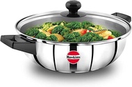 HAWKINS 3L 26CM STAINLESS STEEL COOK N SERVE FRY PAN WITH GLASS LID (SSF3LG)