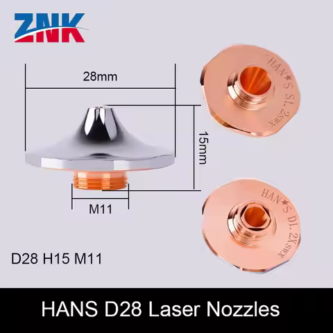 ZNK MCSB DX Laser Nozzles Dia.28mm Caliber 1.0-5.0mm Single&Double Layer Compatible Hans WSX Cutting