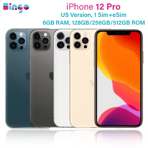 iPhone 12 Pro A2341 128GB 256/512GB 6GB RAM 5G 12MP A14 IOS 6.1" Super Retina XDR OLED Face ID NFC e