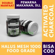 ARANG AKTIF BATOK KELAPA FOOD GRADE MESH 1000 ACTIVATED CHARCOAL ISI 50GR SERBUK POWDER PEWARNA MAKA