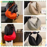 AVOCAYY Dumpling Bag, Solid Color Dumpling Shape Commuting Bag, Simple Lightweight Large Capacity Zipper Bag Girls