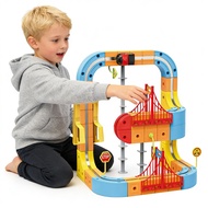 RI 66/84Pcs/Set ic Train Track Set DIY Race Car Cube Rail Building Kit Toddlers Boys Girls Gravity-D