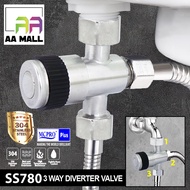 MCPRO PLUS STAINLESS STEEL SUS304 BATHROOM TOILET 3 WAY DIVERTER VALVE WALL MOUNTED WATER TAP (SS780