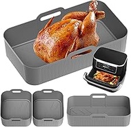 MKNZOME Airfryer Silicone Liners Ninja Foodi Airfryer AF500UK, 3 Pieces Reusable Airfryer Liners, Fo