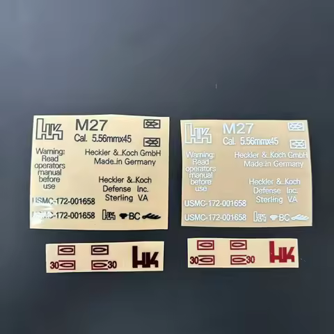 HK M27 IAR Metal Sticker White Black DIY Decoration MK18 New Weill G36 Jinming M4 Gel Ball Water Gun