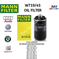 MANN FILTER W719/45 AUDI A3+Cabriolet(8P)A4(8K,B8)A5+Cabriolet(8T, 8F)A6(4G2/4G5/4GC/4GD)A8(4H)Q3(8U