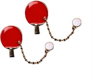 2 table tennis racket brooches, college style men's and women's clothing bag accessories, sports fan