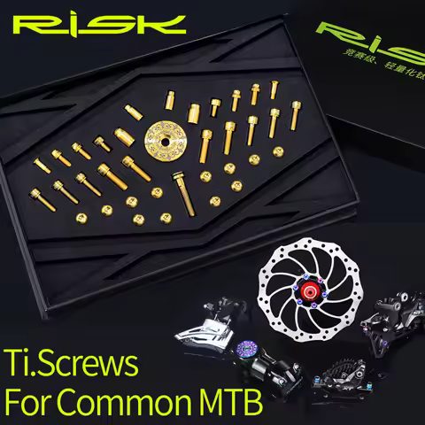 RISK 36pcs Common MTB Road Bike Screw Kit Titanium Alloy Fixing Bolts Stem Cap Exquisite Packaging U