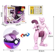 Pokemon Toys Set Transform Squirtle Mewtwo Pikachus Charizard Action Figure Pokeball Model Charmande