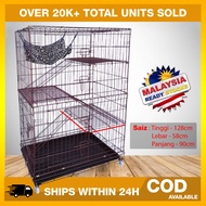 [𝗖𝗢𝗗] Sangkar Kucing Besar 3 Tingkat / Big Cat Cage 3 Level 90cm(L) x 57cm(W) x 128cm(H) - 6233L