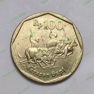 Uang koin kuno Indonesia 100 Rupiah Tahun 1995 Karapan sapi Tp1904