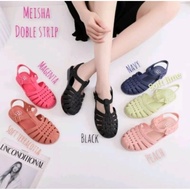 Meisha DOUBLE STRIP/ Adult JELLY SHOES/ Adult Women's JELLY Sandals/ ANTI-SLIP Rubber Sandals