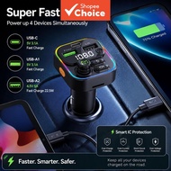 2026 Car FM Transmitter Bluetooth 5.3 Handsfree Wireless Car Kit USB-C Car Charger Auto Radio FM Mod
