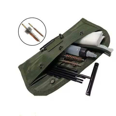 One Set GK Gun Brushes Cleaning Kit Airsoft Pistol Cleanner 5.56mm .223 22LR .22 Maintenance Pipelin