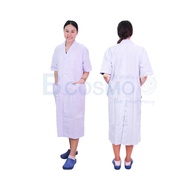 เสื้อกาวน์สีขาว รุ่น GW5504 ตัวยาว-แขนสั้น / Dmedical