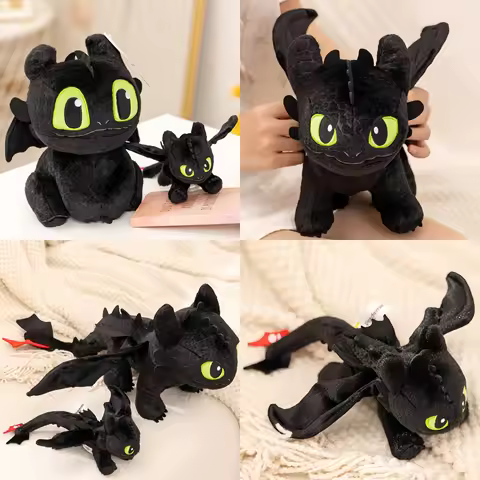 Original How to Train Your Dragon Plushies Dragon Toys Kawaii White Black Dinosaurs Animal Stuffed P