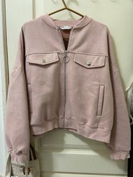 NET 絨毛粉色棒球外套夾克 4號