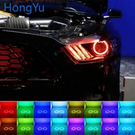 Latest Headlight Multi-color RGB LED Angel Eyes Halo Ring Eye DRL RF Remote Control for Ford Mustang