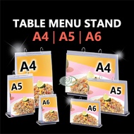 A6 A5 A4 Table Menu Stand with 6 Sleeves/Flip Menu Display Stand Clear Menu Cover (Portrait,Landscap