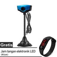 Gratis Jam LED Webcam + Microphone web cam pc Stand mic bult in - webcam laptop pc 720p full hd untuk hp 4k gaming komputer usb