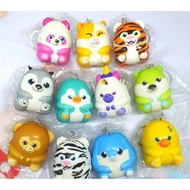 GANTUNGAN Squishy Character Hangers Imported Cute Animal Squishy Keychains