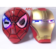 Spiderman Mask/Iron Man Mask(With Light Up)/Topeng Spiderman/Topeng Iron Man/Topeng Mainan Kanak Kan
