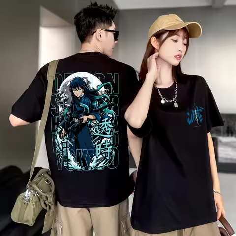 Demon Slayer Hashira Shinobu Kocho Rengoku Kyoujurou Tomioka Giyuu T-shirt College Trend Parent-Chil