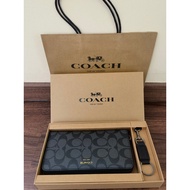 Coach zip long Wallet men Wallet unisex wallet gift set