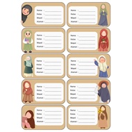 Muslimah Stickers for Elementary, Middle, and High School Children's Books, matte material, can be w
