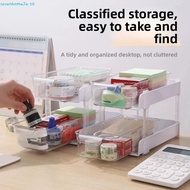 SEVENHOME3E Desktop Storage Display Rack, Storage Tray Removable 2 Layer Storage Shelf, Large Capaci