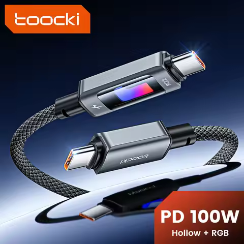 Toocki PD 100W USB C To USB C Cable PD Fast Charging Charger Cable 5A E-Marker Chip For iphone 17 16