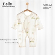 Beilee 2 Months Baby Clothes Summer Thin Style Placket Lace-Up Monk Clothes Romper Newborn Baby Clot