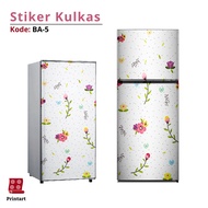 1-Door and 2-Door Refrigerator Stickers with Floral Pattern, Code BA-5