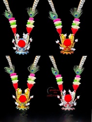 หมวกจักรพรรดิ์ทองแดง หมวกเจ้าชาย หมวกลิงสวยงาม หมวกการแสดง Peking Opera สำหรับผู้หญิง ชุดชาติพันธุ์จ