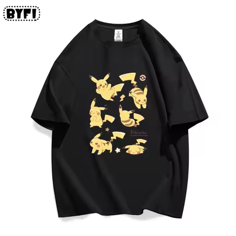 Bandai Pikachu Collaboration Pokemon Scarlet Violet Peripheral Short-sleeved Pure Cotton T-shirts fo