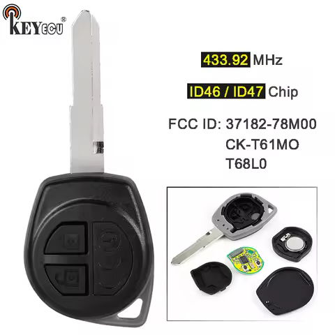 KEYECU 433MHz ID46 / ID47 Chip 37182-78M00 T79M0 / T61M0 / T68L0 Remote Key Fob for Suzuki Swift SX4