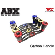 *ABX HANDLE SET ALUMINIUM/CARBON CURVE WITH ALUMINIUM KNOB FOR BAITCASTING REEL*