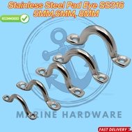 Stainless Steel Pad Eye SS316 5MM,6MM, 8MM