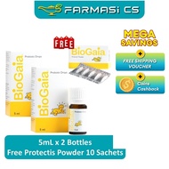 BioGaia Probiotic Drops 5ml x 2 Bottles(TWIN) FREE Protectis Powder 10 Sachets EXP:10/2026 [ Bio Gai