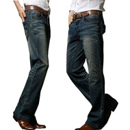 Jeans Men Mens Flared Jeans Boot Cut Leg Flared Elastic Slim Fit Mid Waist Male Designer Classic Den