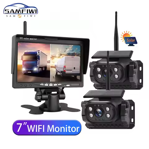 7 Inch 1080P Monitor Wireless Magnetic HD Solar Backup Camera 9600mAh Battery Powered Rechargeable f