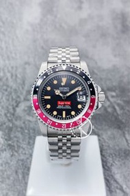 【定制】Seiko Mod Automatic Watch 39.5mm 復古潛水款 黑紅色鋁圈Supreme面 精工改裝自動機械錶