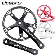 Litepro Folding Bike Square Crank Crankset BCD130 Single 45T 47T 53T 56T 58T Chainwheel Aluminum All