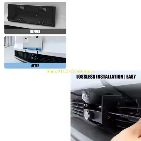 U2JA Black License Plate Mount Bracket, Concealed Aluminum Plate Mount for Drivers