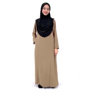 Jubah Umrah Murah HAJAR Jubah Tanpa Gosok Ironless Muslimah (S to 6xl) Straight Cut Dress