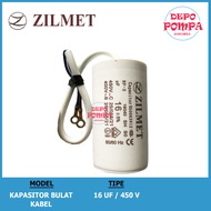 Round Cable Capacitor ZILMET 16 UF - 450 V / Water Pump Capacitor