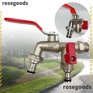 ROSEGOODS1 IBC Water Tank Connector, 1/2'' Replacement Fitting Brass Water Faucet, Easy Turn on/ Ball Valve Irrigation Watering Supply Taps