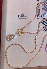 Kr silver เงินแท้มีใบรับประกัน 💥 สร้อยคอเงินแท้สองกษัตริย์ พร้อมจี้เงินแท้หลวงปู่ทวด ขนาด 2 มิล N2K2