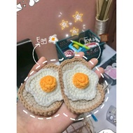 Crochet Toast & Egg keychain Couple Keychain Cute Keychain