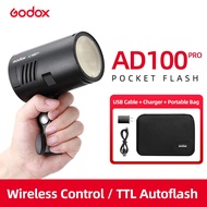 Godox AD100Pro 100Ws TTL 2.4G HSS 1/8000s Pocket Flash Light with 7.2V/2600mAh Lithium Battery 360 F